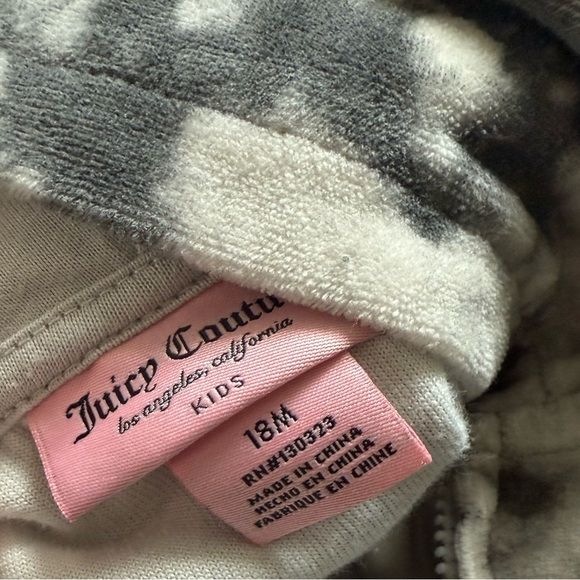 Juicy Couture|Baby girl gray tie dye full zip sweater hoodie,Bling rhinestone• - Picture 5 of 6
